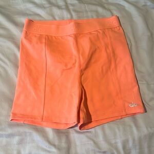 Alo Orange Biker Shorts, Size XS